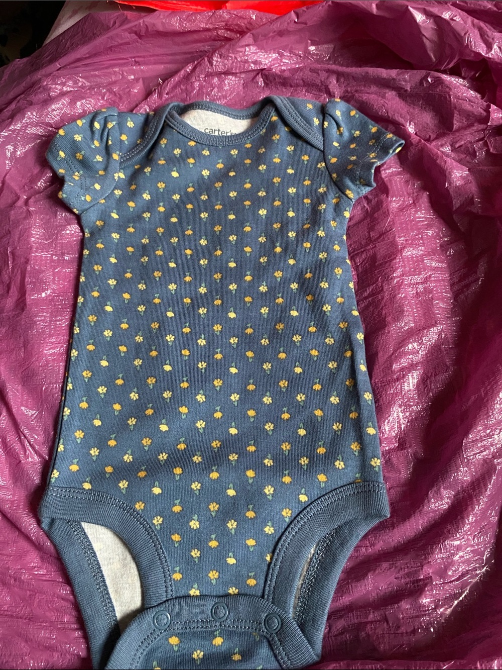 Carter's Blue and Yellow Floral onesie